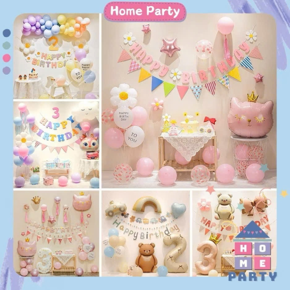 Tổng Hợp Combo Set Bóng Trang Trí Sinh Nhật Cho Bé, Set Bóng Sinh Nhật Happy Birthday - Home Party