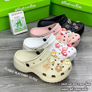 Dép sục classic platform unisex đế cao 4.5cm tặng kèm 12 stickers độ hoàn thiện cao