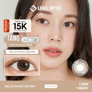 Kính áp tròng 1 ngày LENSGRAPHY màu BlurMagic Brown - Lens màu nâu tự nhiên, khoá ẩm - LENS OPTIC