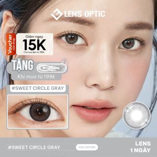Lens 1 ngày LENSGRAPHY SweetCircle Gray kính áp tròng màu xám ánh sương tự nhiên, có độ - LENS OPTIC