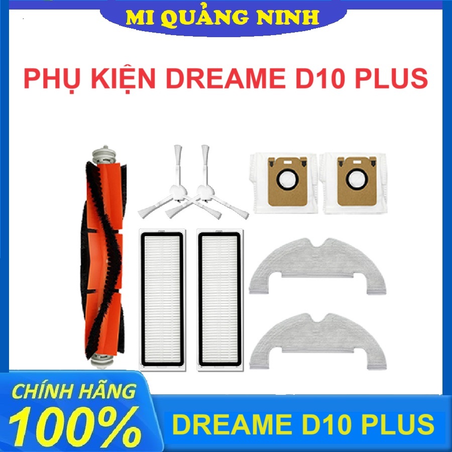 Phụ kiện Robot Hút Bụi Dreame D10 Plus - Chổi chính, Lọc Hepa, Chổi cạnh, Khăn Lau, Túi đựng rác, Nước lau sàn
