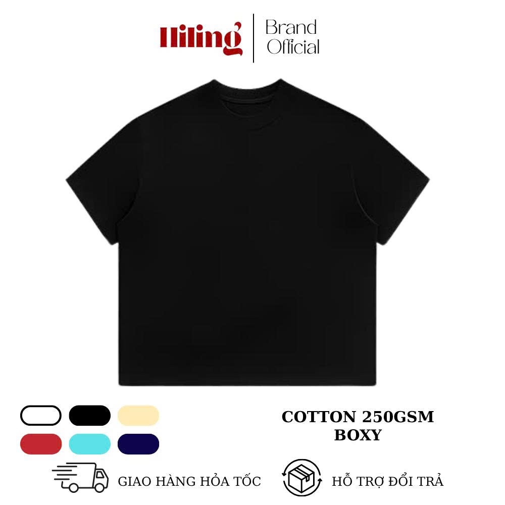 Áo Thun Trơn FORM BOXY HILING T-Shirt Boxy Chất Cotton230- 250gsm Thoáng Mát Phong Cách Trẻ Trung Năng Động | BigBuy360 - bigbuy360.vn