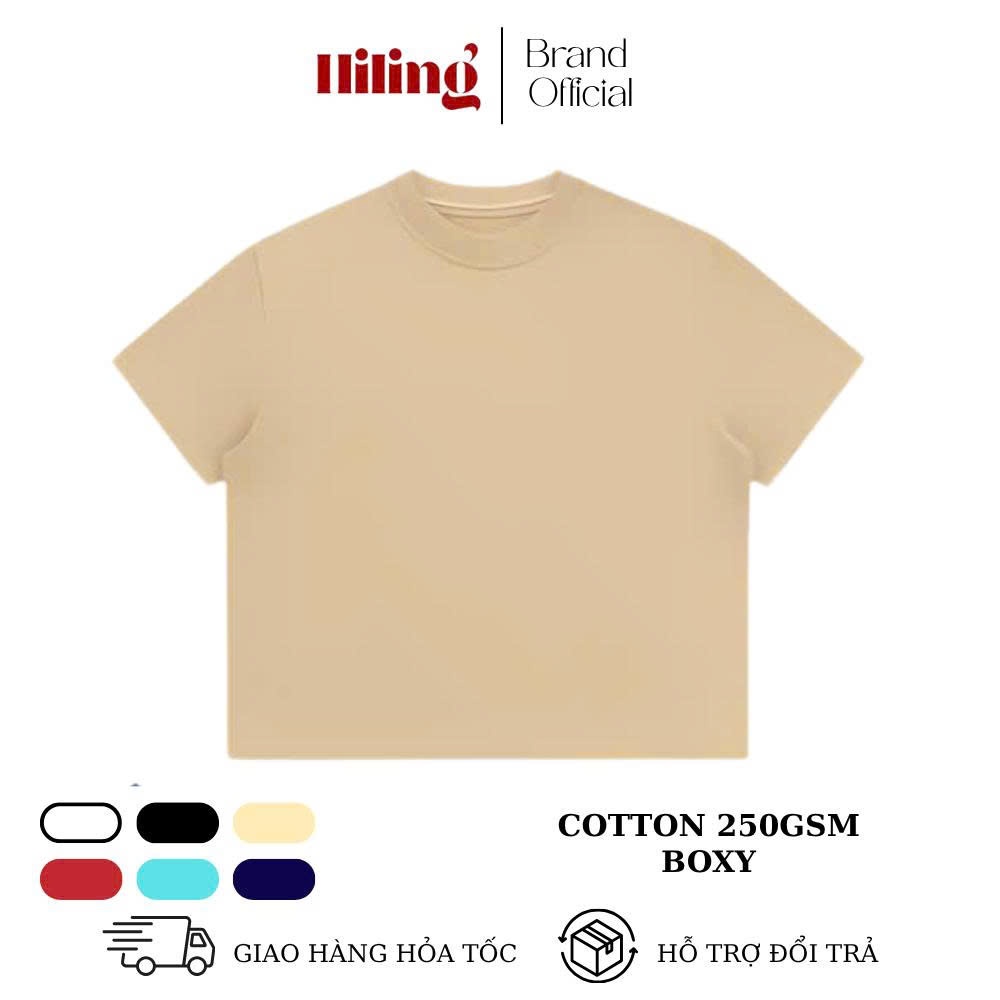 Áo Thun Trơn FORM BOXY HILING T-Shirt Boxy Chất Cotton230- 250gsm Thoáng Mát Phong Cách Trẻ Trung Năng Động | BigBuy360 - bigbuy360.vn