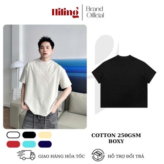 Áo Thun Trơn FORM BOXY HILING T-Shirt Boxy Chất Cotton 250gsm Thoáng Mát Phong Cách Trẻ Trung Năng Động