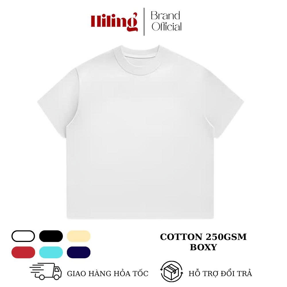 Áo Thun Trơn FORM BOXY HILING T-Shirt Boxy Chất Cotton230- 250gsm Thoáng Mát Phong Cách Trẻ Trung Năng Động | BigBuy360 - bigbuy360.vn