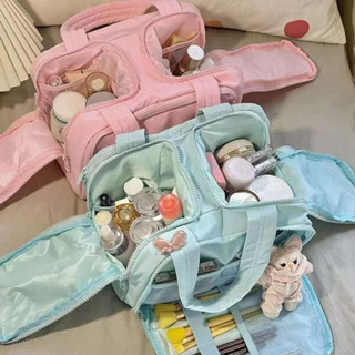  Túi đựng mỹ phẩm đồ cá nhân chia nhiều ngăn tiện lợi bằng vải khoá kéo chắc chắn thiết kế thời trang dễ dàng mang đi 