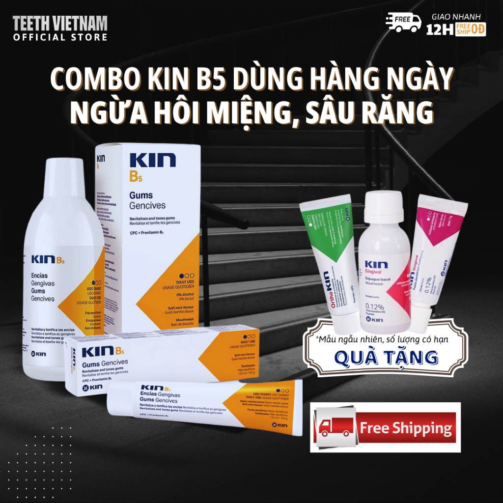 COMBO Chăm Sóc Răng Miệng Hằng Ngày KIN B5 500ML