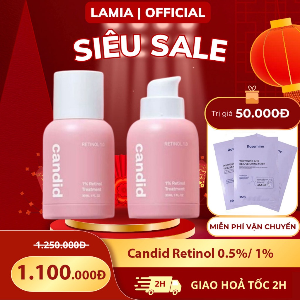 Tinh Chất Retinol Candid Chống Lão Hóa, Nhăn Candid 0.5% Retinol/ 1% Retinol Treatment 30ml