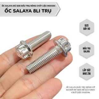  Ốc salaya trụ bông 8li30 ren nhuyễn chất liệu inox304 sáng bóng 