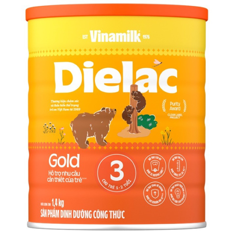 Sữa bột Dielac Alpha Gold 3 1.4kg sữa non (mẫu mới)
