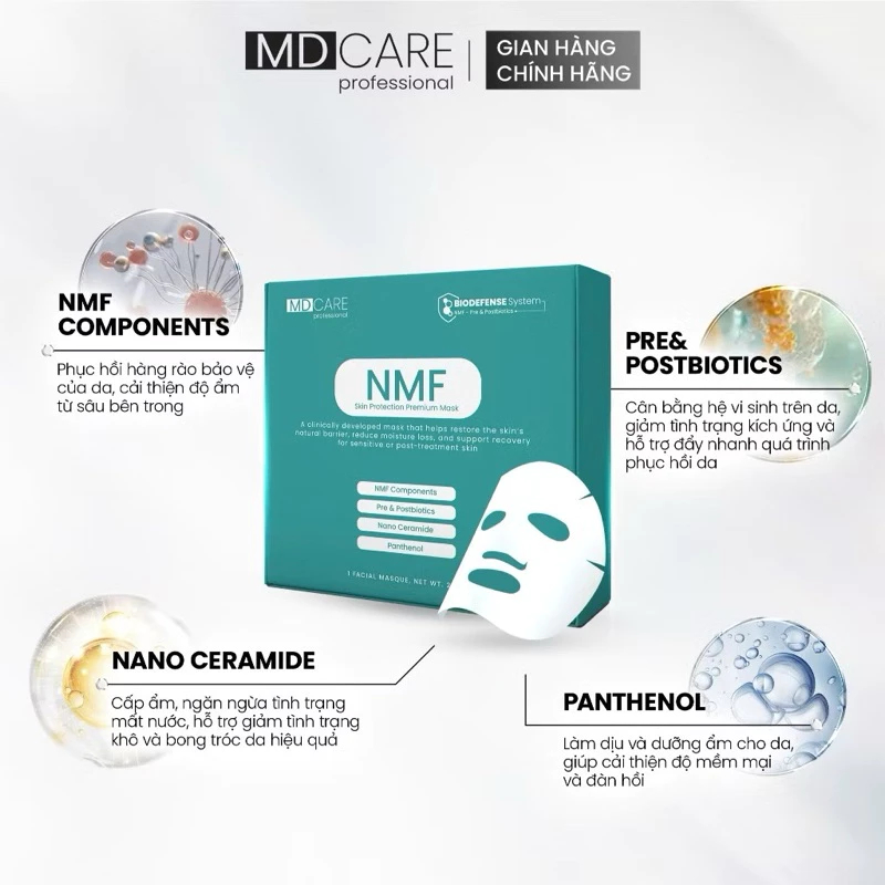 [CHÍNH HÃNG] Mặt nạ NMF MD CARE - Cấp ẩm phục hồi cho da nhạy cảm