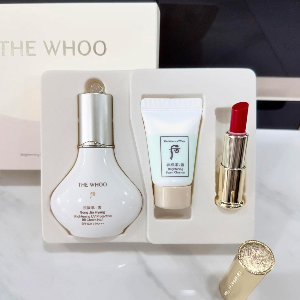 1 set bb whoo trắng, set bb whoo vàng siêu mịn, che phủ hoàn hảo bền màu lâu trôi