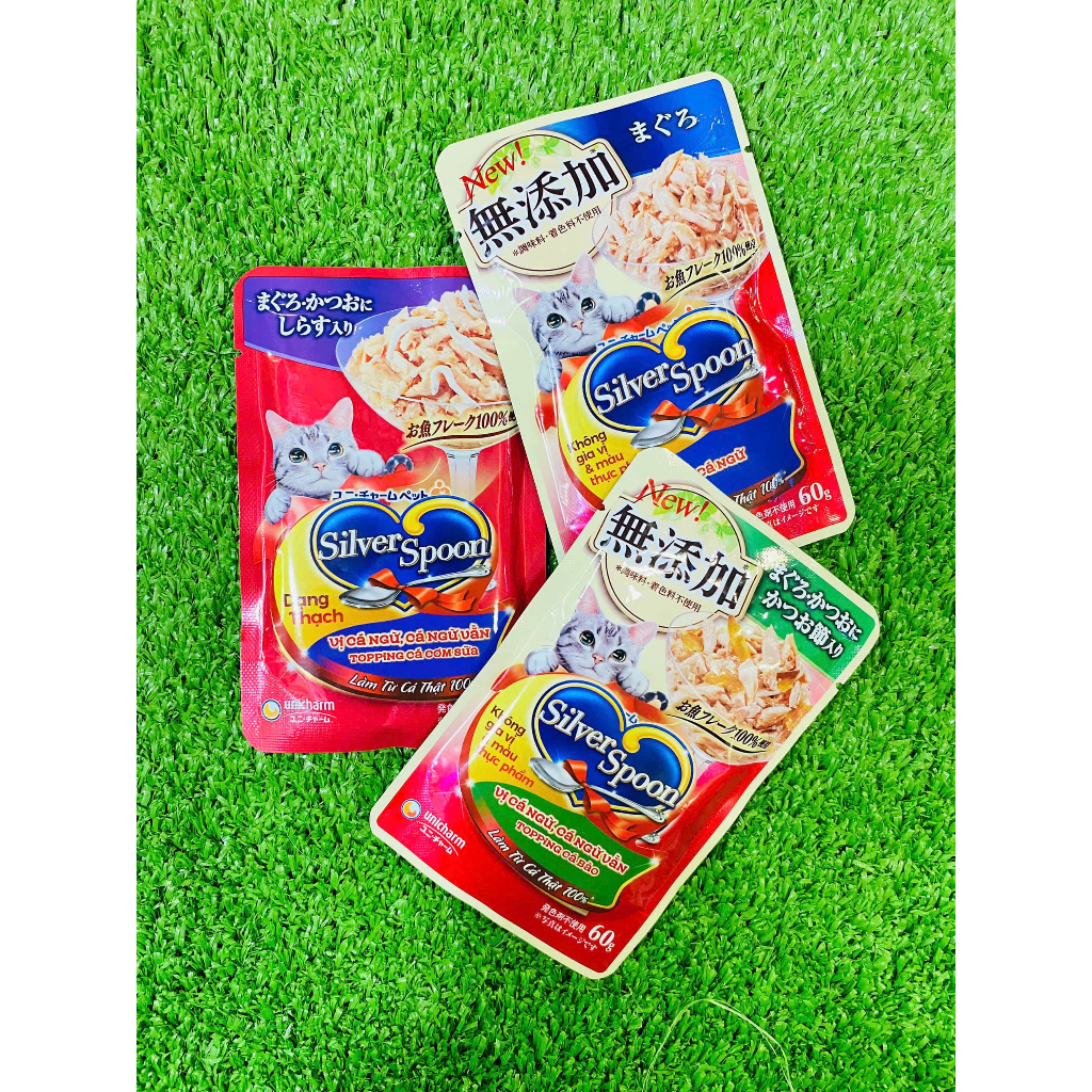 Pate Sliver Spoon pate không gia vị & màu thực phẩm được làm từ cá thật 100%, thơm ngon dành cho mèo