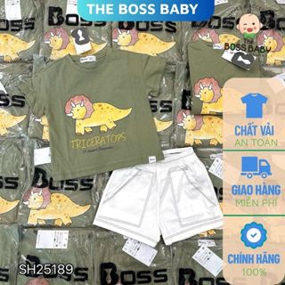 Bộ quần áo khủng long bé trai - Áo vải cotton co giãn 4 chiều quần kaki mềm - Thương hiệu The Boss Baby SH25189
