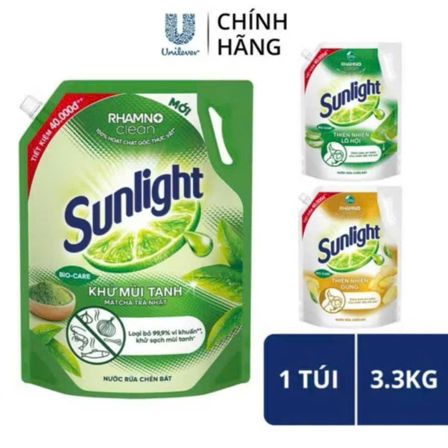 Nước Rửa Chén Sunlight Túi 3.3kg