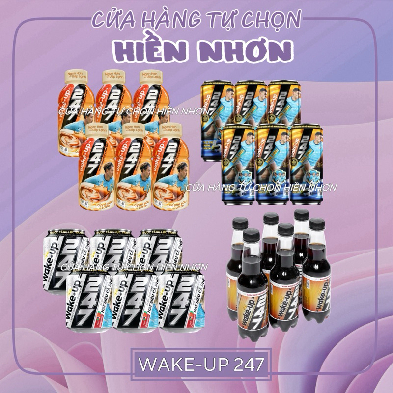 [Lốc 6 lon] Nước tăng lực Wake-Up 247 Guarana Hạt siêu Cafe / Latte/ hương Whisky