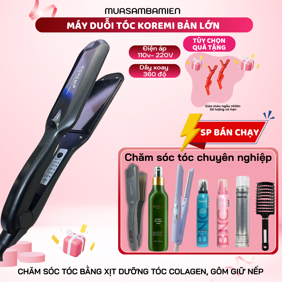 Máy duỗi tóc, ép tóc bản lớn chỉnh nhiệt Hàn Quốc cao cấp