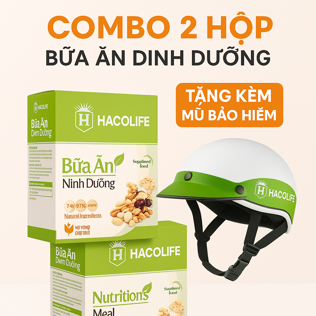 Combo 2 Hộp Bữa Ăn Dinh Dưỡng Hacolife – Tặng Mũ Bảo Hiểm Chính Hãng Hacolife