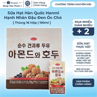 [ Thùng 16 Hộp ] Sữa Hạt Hàn Quốc Đậu Nành Macca Óc Chó Hạnh Nhân Hanmi & KC Health Organic