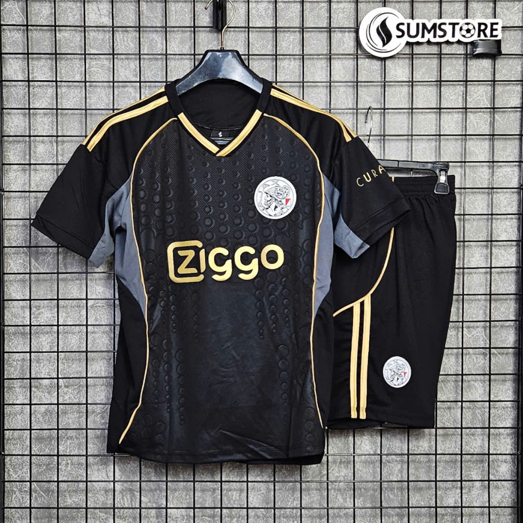 Bộ Áo Bóng Đá Ajax Đen 25 Strivend - Áo Bóng Đá Thun Thể Thao Mới Nhất