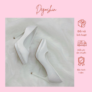 Giày tiệc, giày cao gót đúp mũi, gót nhọn 11cm trơn và  đính đá sang trọng - thiết kế bởi Degoshin.