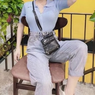 Áo len khóa giữa cổ bẻ hàng QC