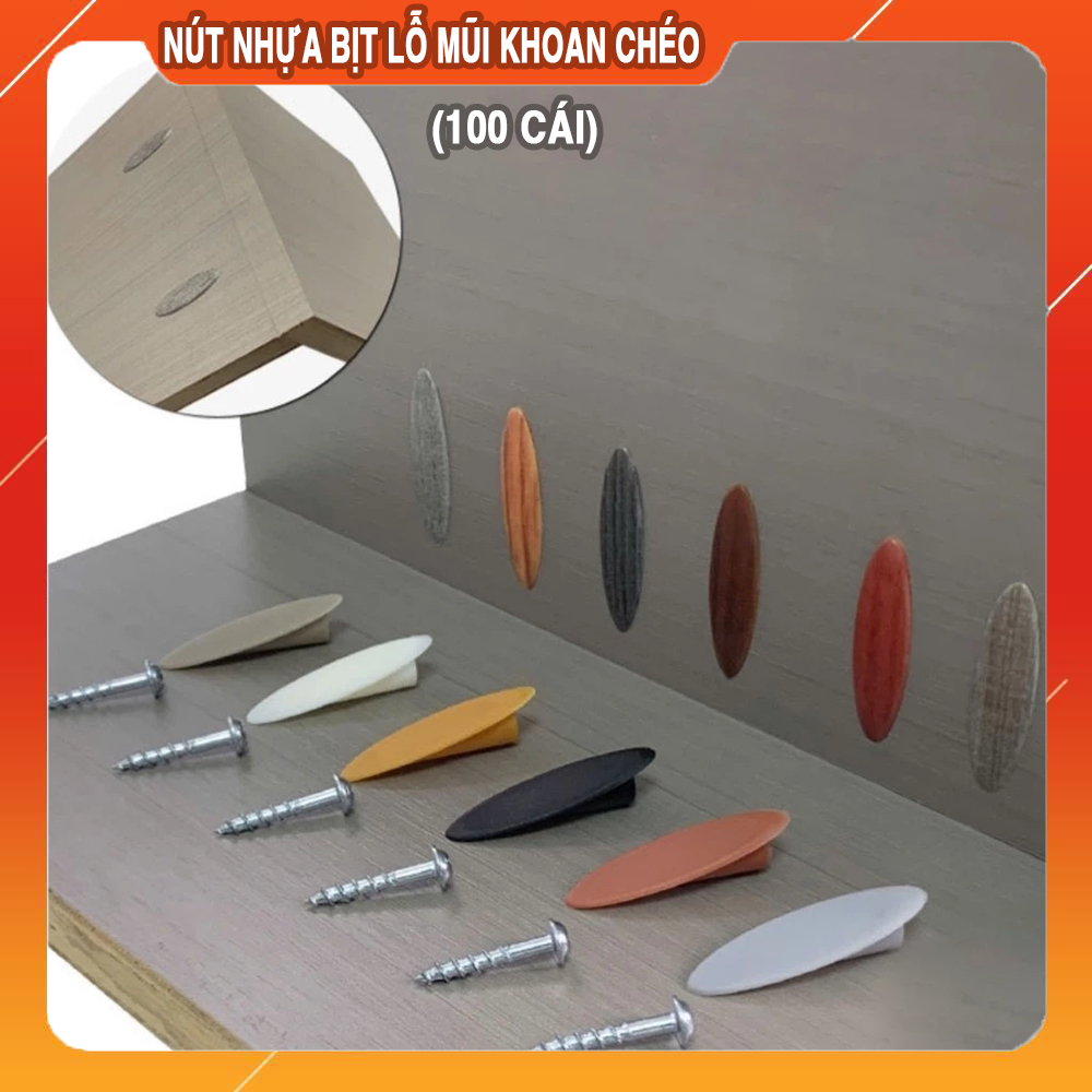 Nắp nhựa bịt lỗ mũi khoan chéo, nút bịt lỗ khoan xiên (bịch 100 cái)