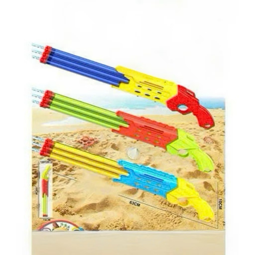Đồ chơi súng phun nước, súng thụt nước 3 nòng, 4 nòng mẫu to và dài