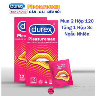 Bao Cao Su Durex Pleasuremax, BCS Có Gai, Tăng Khoái Cảm. Hộp 12C