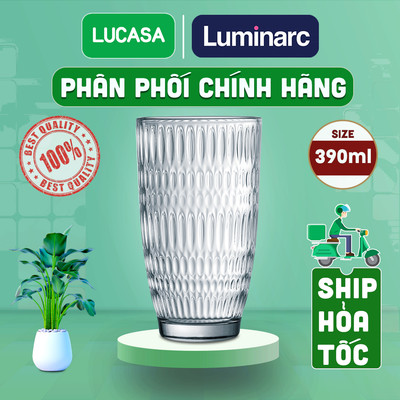 Bộ 6 Ly Thủy Tinh Cường Lực Luminarc Ricky Dew 390ml - Ly Cao BOL8086 | Phân Phối Chính Hãng