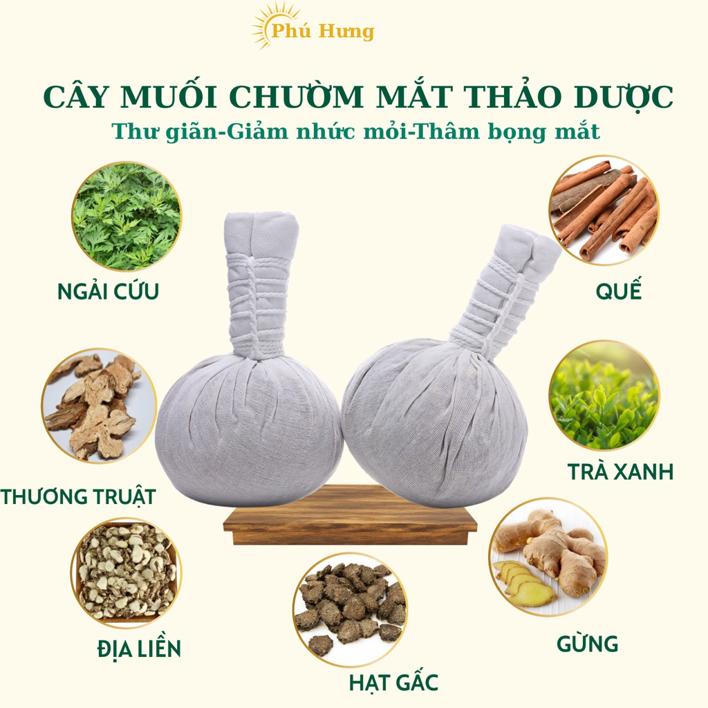 Cây Muối chườm Mắt Thảo Dược, Giảm Nhức Mỏi Mắt,Thư Giãn,Giảm Khô Mắt,Sưng Mắt