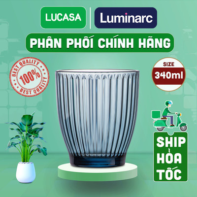 Bộ 6 Ly Thủy Tinh Cường Lực Arcoroc Ricky Line Grey 340ml - Ly Thấp BOL8681 | Phân Phối Chính Hãng