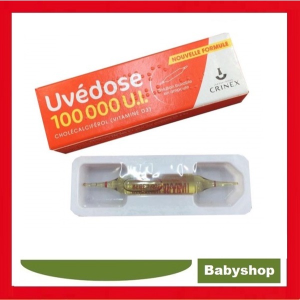 [Date 2028] Vitamin D3 Uvedose Liều Cao 100000 UI Của Pháp Cho Bé Từ 18 Tháng, hộp 1 ống