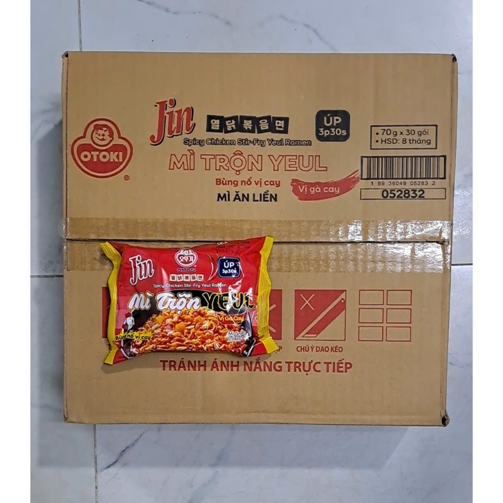 1 thùng mì trộn Yeul cay vị gà ottogi 30 gói 70g, combo mì trộn yeul cay gà otoki hàn quốc