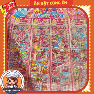  Vỉ 20 bộ sticker nổi 3d  sticker công chúa thay đồ  sticker thay trang phục 