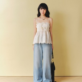  DOTTIE - Quần jeans dài ống rộng - Xanh nhạt - Q0310 