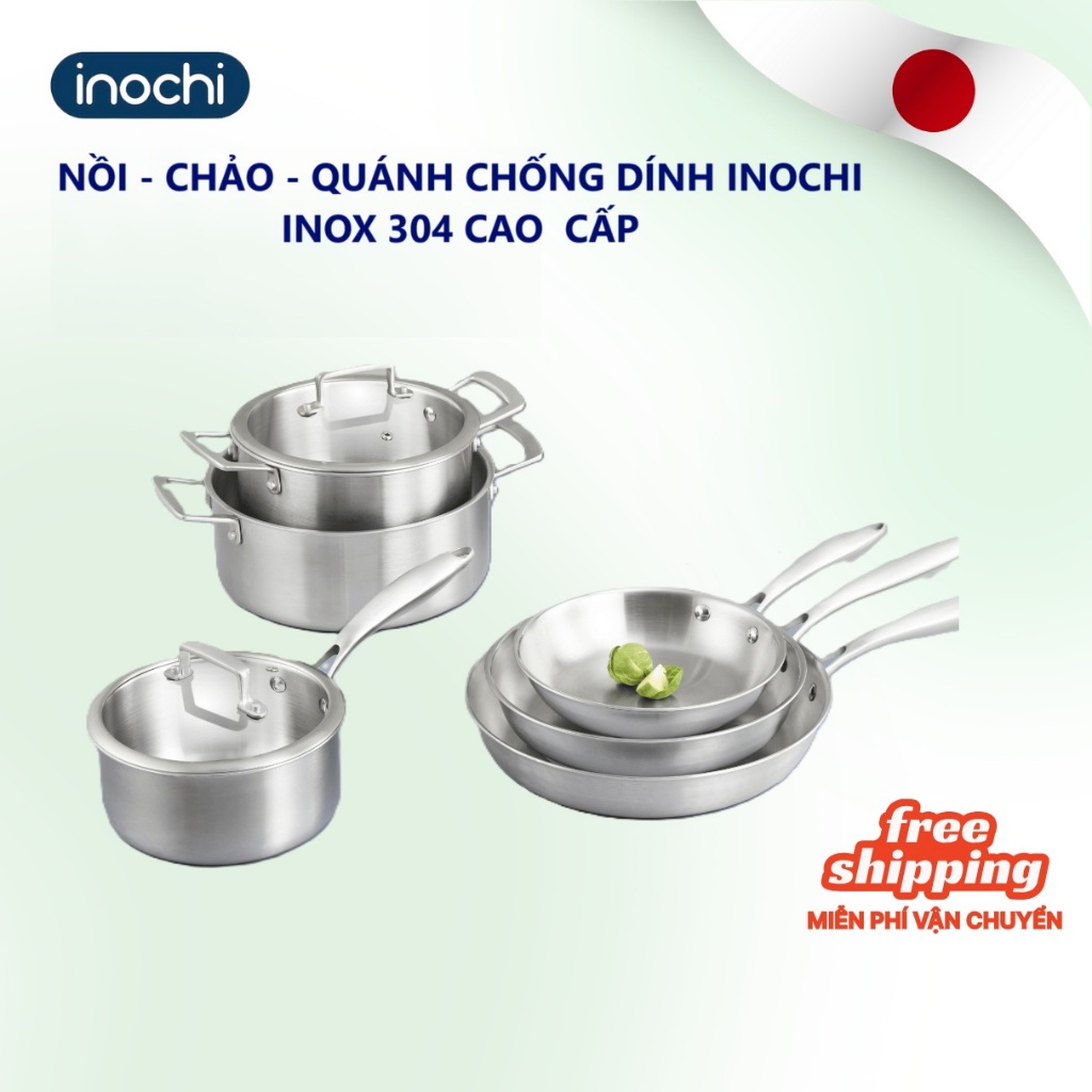 Nồi, Chảo, Quánh INOX OMI GOURMET Inochi, Chống Dính Tự Nhiên, An Toàn, Tiết Kiệm Năng Lượng, Phù hợp nhiều loại bếp