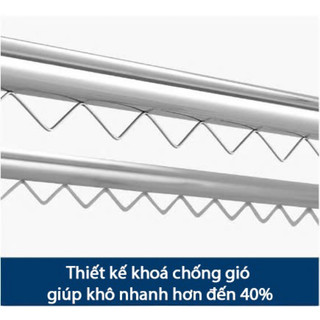 COMBO 2 Giàn Phơi Quần Áo Thông Minh Chất Liệu Inox 304 Chịu Lực 300kg Phơi Từ 50 Bộ Quần Áo - DH86
