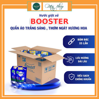 Thùng/Combo 4 túi nước giặt xả Bosster hương hoa thiên nhiên 3.7kg/túi