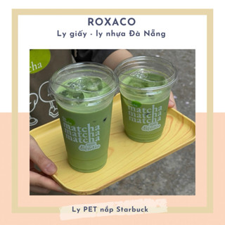  Combo 100 Ly Nhựa PET trong suốt Kèm Nắp nút bật Starbuck 