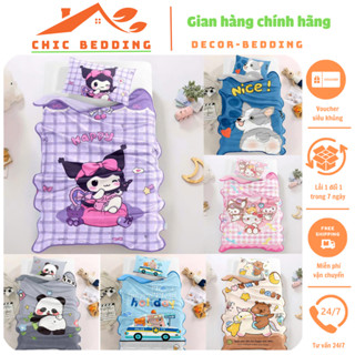 Chăn tuyết nhung cho bé siêu mềm mịn nhiều họa tiết dễ thương, mền cho bé đi học đắp 4 mùa, kích thước 100x140cm