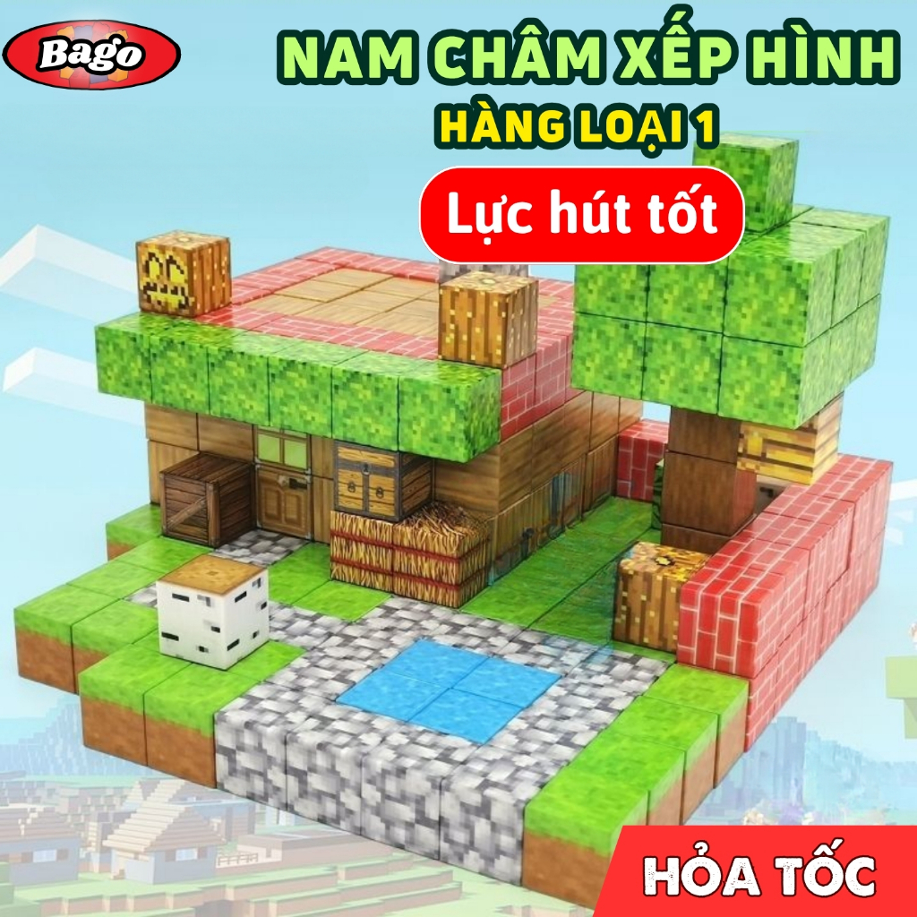 Khối Nam Châm Xếp Hình Từ Tính 6 Mặt [Hàng Xịn], Sáng Tạo Tư Duy Cho Bé - Bago