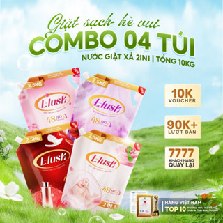[COMBO 4 TÚI 2.5KG TỔNG 10KG] Combo 4 Túi Nước Giặt Xả 2in1 L-lusk (2,5kg) Nhiều Mùi Hương-////Lưu hương 48h
