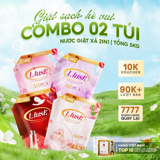 [COMBO 2 TÚI 2.5KG TỔNG 5KG] Combo 2 Túi Nước Giặt Xả 2in1 L-lusk (2,5kg) Nhiều Mùi Hương////(LƯU HƯƠNG 48H)