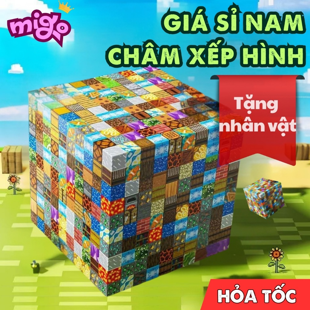 Giá Sỉ 200 - 500 Khối My Craft Nam Châm Giá Rẻ, Đồ Chơi Lắp Ráp Nam Châm Sáng Tạo Tư Duy Cho Bé, Xếp Hình My Craft