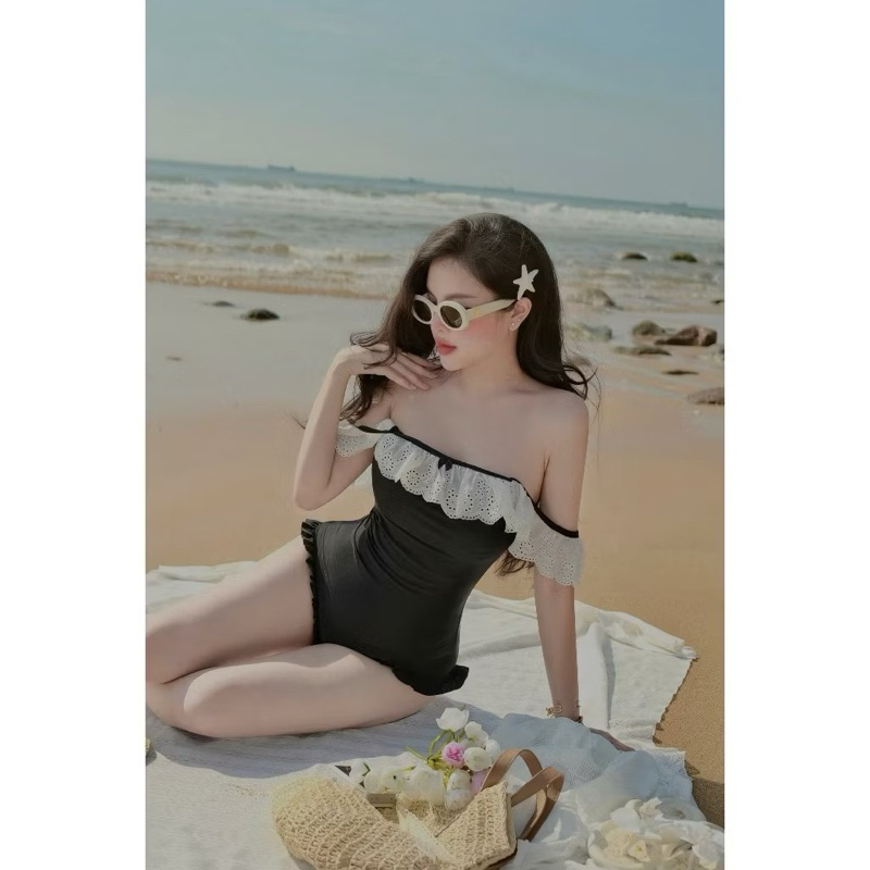 [Hoả Tốc Sẵn] Đồ Bơi Nữ,Bikini Liền Thân Một Mảnh Cổ Vuông Ren Thiết Kế | BigBuy360 - bigbuy360.vn
