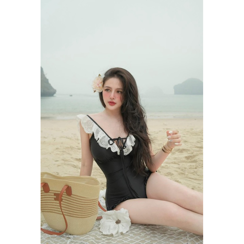 [Hoả Tốc Sẵn] Đồ Bơi Nữ,Bikini Liền Thân Một Mảnh Cổ Vuông Ren Thiết Kế | BigBuy360 - bigbuy360.vn