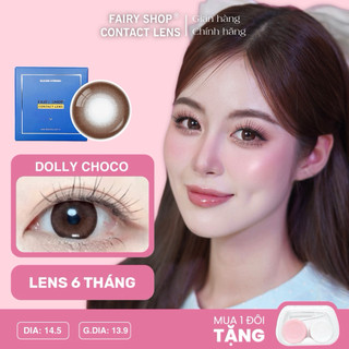  Kính Áp Tròng 6 tháng Dolly Choco Giãn Tròng To 14.5mm - Silicone Hydrogel Cao Cấp FAIRY SHOP CONTACT LENS độ 0 đến 8 