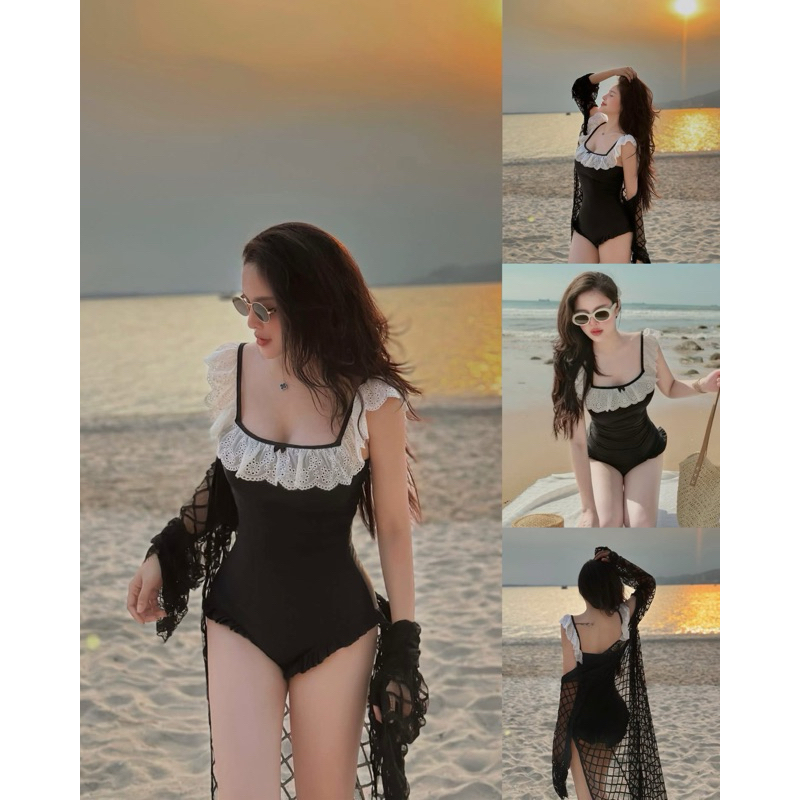 [Hoả Tốc Sẵn] Đồ Bơi Nữ,Bikini Liền Thân Một Mảnh Cổ Vuông Ren Thiết Kế | BigBuy360 - bigbuy360.vn