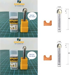 Dao Soi Alu Quả Đào CNC Adren Chữ V, Cắt Đứt, Soi Rãnh Tròn Tạo Biên Dạng Gia Công Tấm Nhôm, Gỗ Công Nghiệp 8mm, 10mm